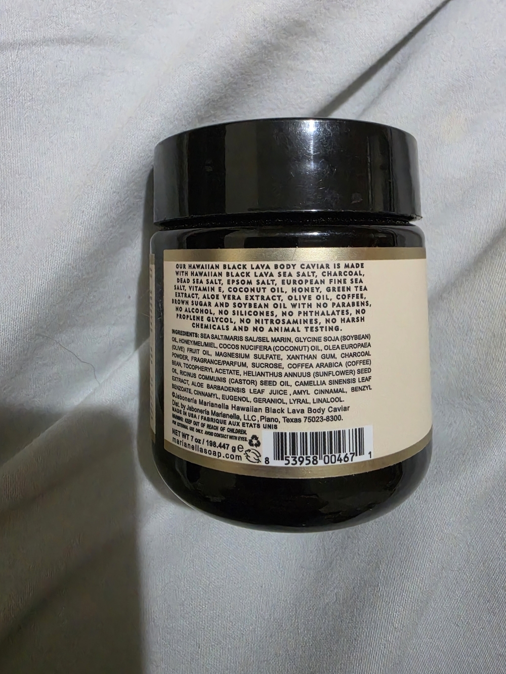 Marianella Hawaiian Black Lava Body Caviar - Black Charcoal Body Scrub - Picture 3 of 4